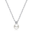 wholesale 925 Sterling Silver Natural Freshwater Pearl Mantou Pendant Ins Style Choker Necklace for Women-0-5