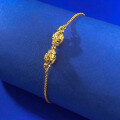 wholesale S925 silver gold-colored Vajra ancient method diamond-studded Vajra bracelet-0-1