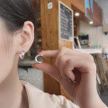 wholesale S925 Sterling Silver Korean Minimalist Geometric Ring Creative Versatile Trendy Ins-style Heart Earrings-0-3
