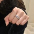 Sterling Silver Moissanite Openwork Lace Stackable Ring-0-0