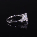 wholesale S925 Sterling Silver with Moissanite 2 Carat D Color Radiant Large Center Stone Ring with Certificate-0-2