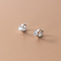 wholesale S925 Sterling Silver Mini Diamond Studded Ear Clasp Korean Style Elegant Single Diamond Unisex Ear Cartilage Hoop M00329-0-1