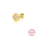 wholesale 925 Sterling Silver Hot-selling Colorful Diamond-studded Threaded Bead Ear Cartilage Piercing Earrings, Popular in Europe and America, Cute INS Trendy-0-18