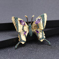 wholesale S925 Silver Designer Brooch Pendant Two-Way Butterfly Design High-End with Natural Amethyst Necklace Pendant-0-1