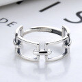 wholesale S925 sterling silver hollow-out square spliced ring Dongdaemun ins trend fashion personality high-end sense-0-1