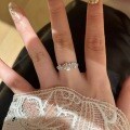 S925 Silver Plated White Gold Moissanite Wedding Ring-0-3