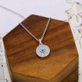 wholesale S925 Silver Druzy Necklace with a Light Luxury Hexagram Star Design and Surrounding Detailing-0-3