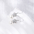 wholesale 925 Sterling Silver Vintage Crown Pearl Earrings for Women, Fashionable and Unique Minimalist Elegance Versatile Ear Accessories-0-3