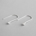 wholesale S925 Sterling Silver U-shaped Korean Long Ear Thread Earrings with Minimalist Micro-set Zirconia, Versatile for Women-0-0