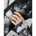 wholesale S925 Metal Double-Layer Minimalist Line Smooth Finish Open Adjustable Ring, Korean Version Ins Niche Style-0-2