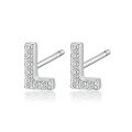 wholesale Metal material: 925 Sterling Silver Earring type: Stud Earrings Style: Luxury, High-end Feature: Inlaid with Zircon Design: 26 Letters Target audience: Women Use: Cross-border wholesale-0-16