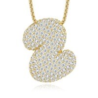 925 Silver Gold-Plated Letter Pendant Choker Necklace for Women-The letter Z