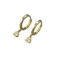 wholesale S925 Silver Metal, 5mm Yellow Round Crystal Gold Tone Ear Clips Earrings for Women-0-4