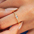 18K Gold Plated S925 Silver Moissanite Rectangle Heart Ring-0-2