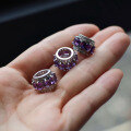 wholesale S925 Silver Natural Amethyst Lu Lu Tong Pendant Necklace with Colorful Diamonds Circle Fashion Necklace-0-2