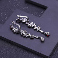 wholesale S925 Silver Italian Craft Designer Earrings with High-End Jewelry Feel, Inlaid with Natural Garnet Ear Drops-0-2