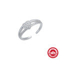 wholesale S925 Sterling Silver Adjustable Open Toe Ring with Diamonds, Summer Beach Must-Have Foot Jewelry-0-10