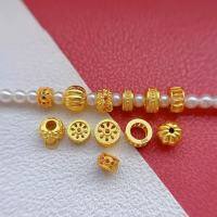 wholesale Metal material s925 ancient method silver gold-plated fittings, engraved auspicious beast spacer beads, straight-cut spacers, pumpkin beads, Buddha hand pads, DIY beading-One Buddha's hand spacer bead