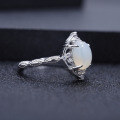 wholesale Sterling Silver Designer Luxury Jewelry Natural Opal Gemstone Ring, European and American Fashion-0-1