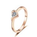 wholesale S925 Sterling Silver Champagne Gold Plated Moissanite Heart Ring, Petite and Minimalist for Versatile Styling-0-4