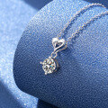 wholesale S925 Sterling Silver Moissanite Heart Pendant Necklace Women's Versatile Collarbone Chain Factory Direct-0-1