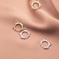 wholesale S925 silver cute hollow-out cat ear short stud earrings summer Korean style women sweet ear accessories G9806-0-1