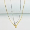 wholesale 925 Sterling Silver Plated with 18K Gold Octagonal Snake Bone Chain Women's Fashion Choker Necklace Pendant Chain Wholesale-0-2