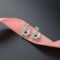 wholesale S925 Sterling Silver Rhinestone Floral Ear Studs, Korean-style Dainty Fresh and Elegant Women's Earrings-0-2