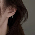 wholesale Sterling silver S925 chain ear crawler ear clip trendy new style minimalist ear cuff for women without piercings-0-3