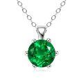 S925 Silver Y-Shaped Teardrop Emerald Imitation Pendant Necklace-0-10