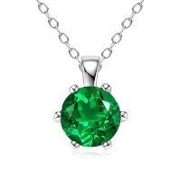 S925 Silver Y-Shaped Teardrop Emerald Imitation Pendant Necklace-Style C [Clearance Sale - Free Shipping] 8mm  925 Silver