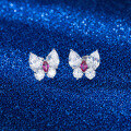 wholesale S925 Sterling Silver Jewelry, Light Luxury Ultra-Sparkling Top-Grade Zirconia Butterfly Stud Earrings with a Fashionable and Premium Feel-0-3