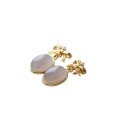 wholesale 18k gold plated sterling silver natural Hetian jade ice smoke purple bow earrings versatile ladies stud earrings manufacturer wholesale-0-4