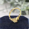 wholesale 10/14/18k White Gold, Rose Gold, Yellow Gold High-end Ins Style Fresh and Elegant 1 Carat Moissanite Ring-0-2