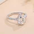 wholesale S925 Sterling Silver Plated with 18K, 2-Carat Cross-Border Moissanite Ring, Women's Pear-Shaped Teardrop Fashion Engagement Diamond Ring-0-1