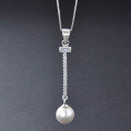 wholesale S925 Sterling Silver with Pearl and Shell Bead Pendant Necklace, Minimalist Women's Jewelry Wholesale from Source Factory-0-1