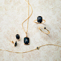 wholesale 925 Sterling Silver, European Courtly Retro Minimalist Rectangular Black Onyx Pendant Necklace for Women, Inspired by Japanese aget*-With bare chain 925 silver