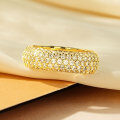 Metal Multi-Drill Round Zircon Fashion Ring Minimalist Geometric Design-0-1