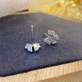 wholesale S925 Sterling Silver Korean-style Japanese Cute Diamond Bow Ear Studs Minimalist Exquisite Niche Design Earrings-0-3
