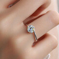 wholesale Metal material first, one-carat D-color moissanite ring for women,,,, gift for girlfriend, jewelry wholesale-0-1