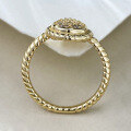 wholesale 925 Silver Plated with 18K Gold, Zhuozhifan Jewelry Bohemian Style Teardrop-shaped High-end Fashion Ring-0-3