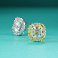 925 Sterling Silver Hip-Hop American Style Moissanite Square D Color Unisex Earrings-0-1