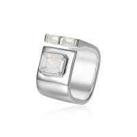wholesale 925 Sterling Silver Women's Ring-YK0052-White Gold Adjustable opening
