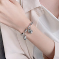 wholesale S925 Sterling Silver Retro Literary National Tide Ingot Basket Wealth-Inviting Cat Bracelet Ethnic Chinese Style Fashion Jewelry for Women-0-3