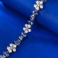 wholesale 925 Silver Luxury Full Diamond Flower Bracelet, Mu Jing Jewelry New Exquisite Diamond-Encrusted Floral Design, Niche European and American Style-0-1