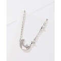 wholesale 925 Sterling Silver White Mother-of-Pearl Shining Star and Moon Necklace for Women, Small and Trendy High-End Design, New Style Versatile Collarbone Chain-0-0