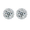 wholesale S925 sterling silver cross-border wholesale colorful moissanite earrings, fashionable and versatile high-end Elsa princess screw earrings for women-0-4