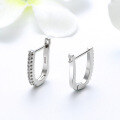 wholesale S925 Sterling Silver U-Shaped Zircon Stud Earrings, Simple and Versatile, Direct Factory Wholesale-0-3
