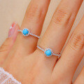 wholesale S925 sterling silver women's ring with turquoise, simple, stylish, and fashionable for commuting, vintage pinky ring-0-2