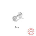 wholesale S925 Sterling Silver Ball Stud Earrings with Diamonds, 16G Flat Threaded Cartilage Piercing, Popular in Europe and America-0-6